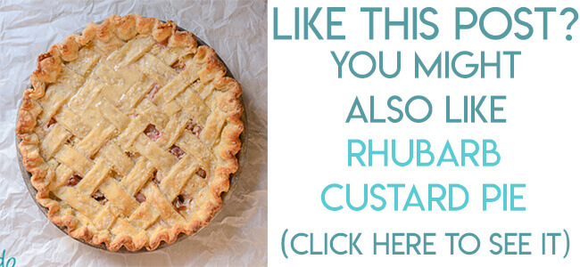 Navigational image leading reader to rhubarb custard pie recipe