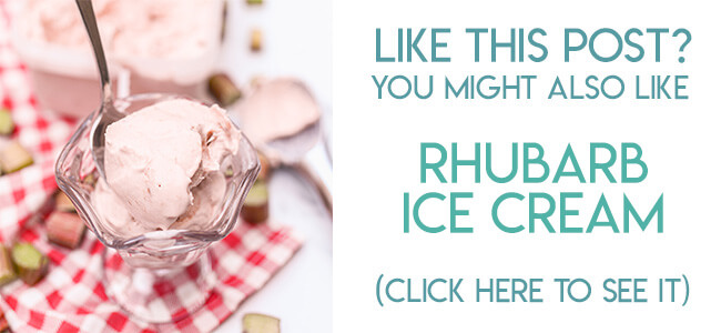 Navigational image leading reader to rhubarb ice cream recipe.