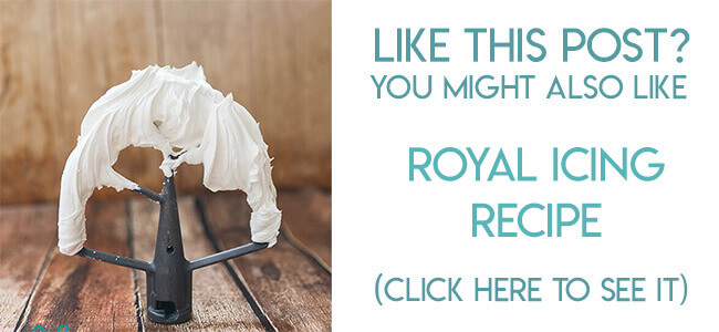 Navigational image leading reader to royal icing recipe.