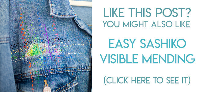 Navigational image leading reader to tutorial for sashiko visible mending
