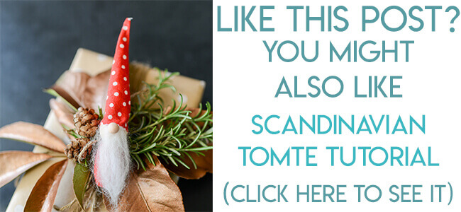 Navigational image leading reader to Scandinavian tomte Christmas ornaments or gift toppers.