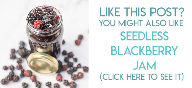 Navigational image leading reader to seedless blackberry jam recipe.