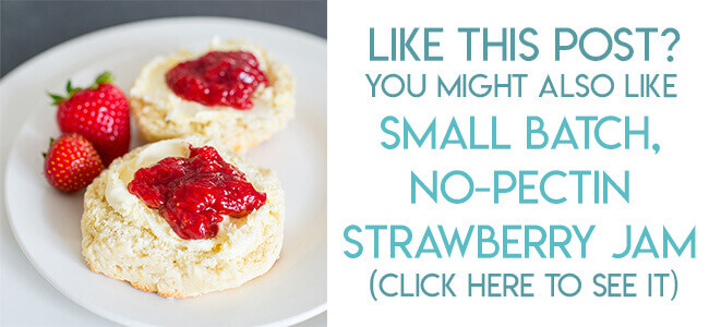 navigational image leading reader to no pectin small batch strawberry jam recipe.
