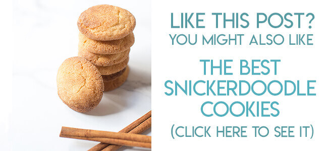 Navigational image leading reader to snickerdoodle cookie recipe.