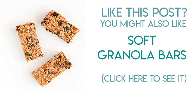 Navigational image leading reader to soft granola bar recipe.
