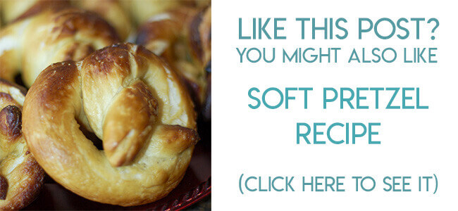 Navigational link leading reader to recipe for homemade soft pretzels