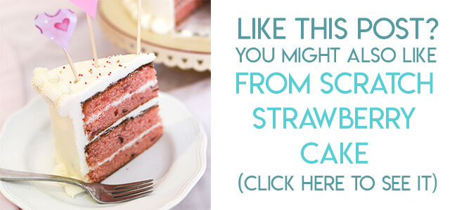 Navigational image leading reader to homemade strawberry cake recipe.