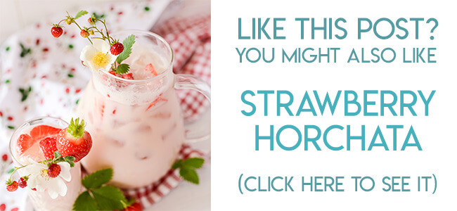 navigational image leading reader to strawberry horchata recipe.