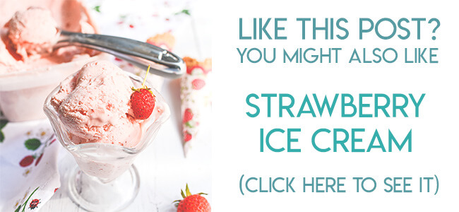 Navigational image leading reader to strawberry ice cream recipe.