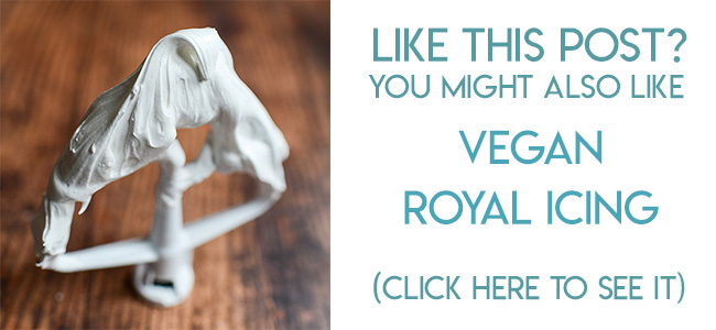 Navigational image leading reader to vegan royal icing recipe.