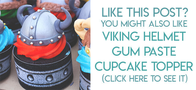 navigational image leading reader to viking cupcakes and viking helmet cupcake topper tutorial