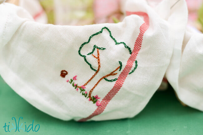 Tea Towel Embroidery Project - Embroidered Dishtowels