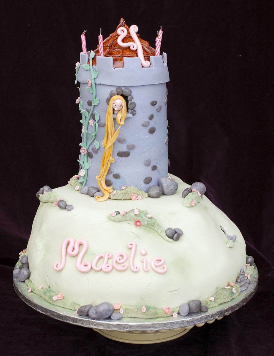 Cool Home Made Rapunzel Tower Birthday Cake