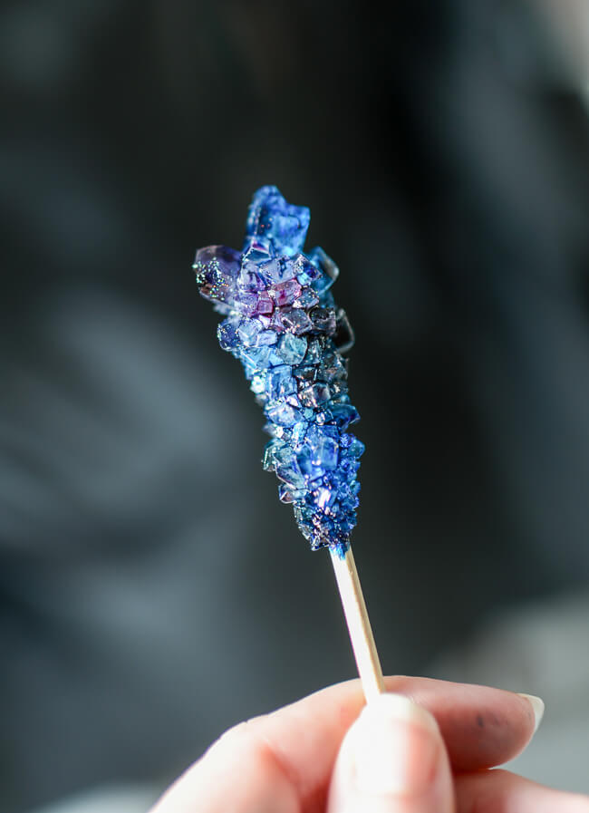Rock Candy painted to look like outer space.