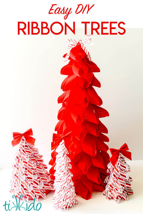 Easy DIY Ribbon Christmas Trees Holiday Decor