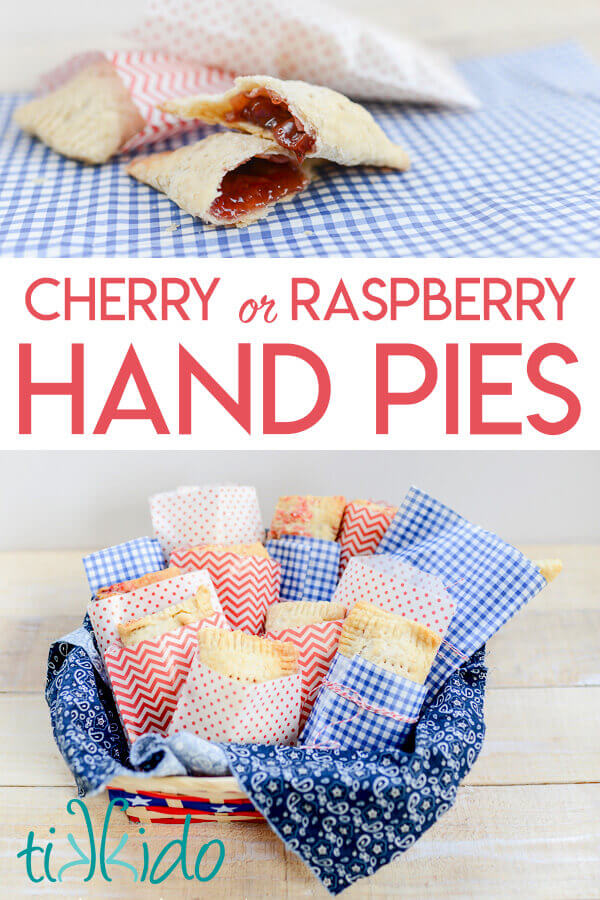 Cherry and Raspberry hand pies recipe made with pie crust or puff pastry
