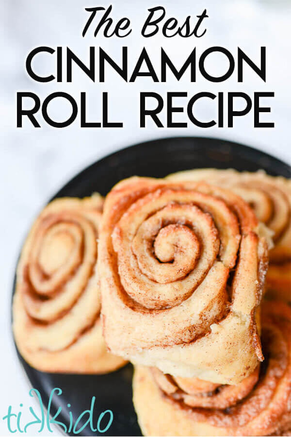 Cinnamon roll recipe image optimized for Pinterest