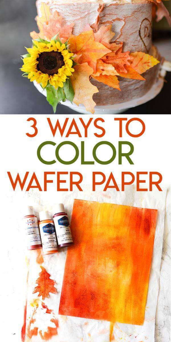 Three Techniques for Coloring Wafer Paper for Cake  