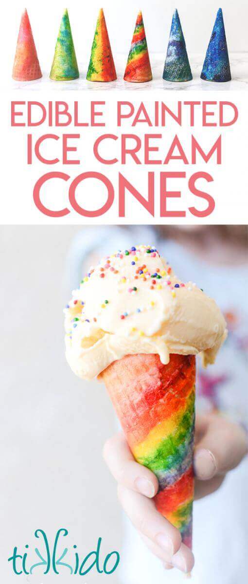 Colored ice outlet cream cones