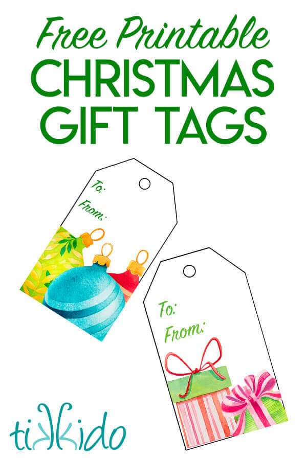 Printable Christmas Gift Tag Labels for Print and Cut