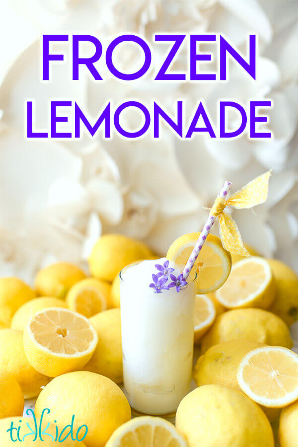 Frozen lemonade made with fresh lemons is a refreshing summer treat.