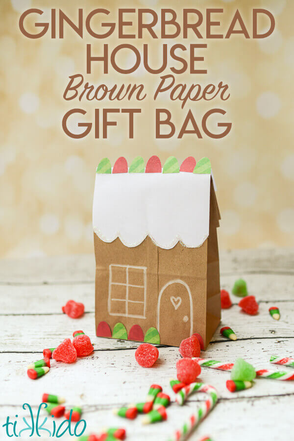 Kraft Paper White GingerBread House Christmas Gift