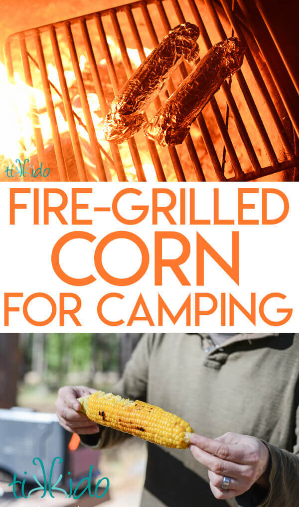 Prep corn on the cob at home for cooking over a campfire.  
