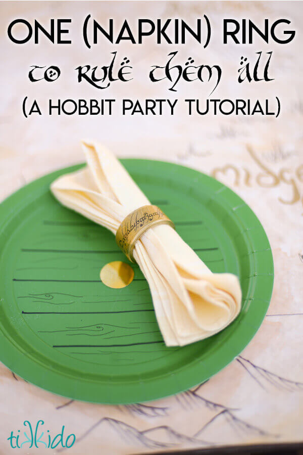 Lord of the Rings One Ring napkin rings for a hobbit party