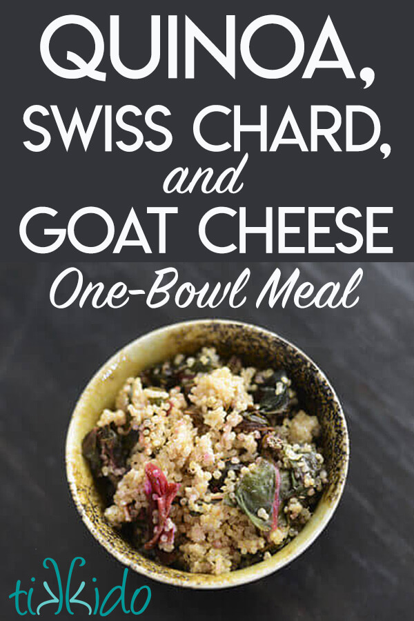 quinoa bowl recipe with goat cheese and swiss chard.