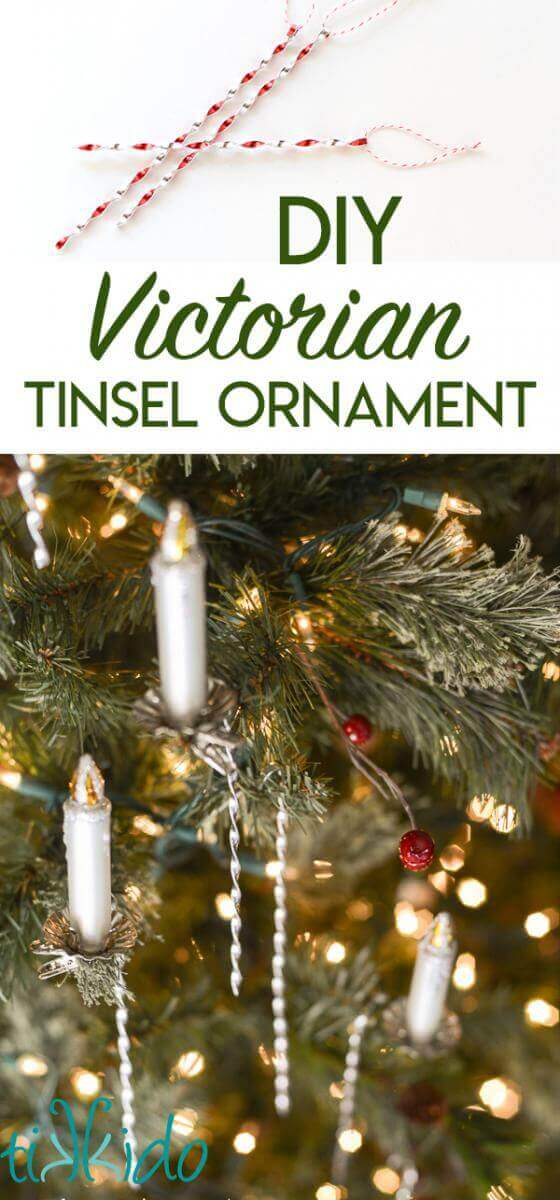 Collage of Victorian Tinsel Ornament images optimized for Pinterest.