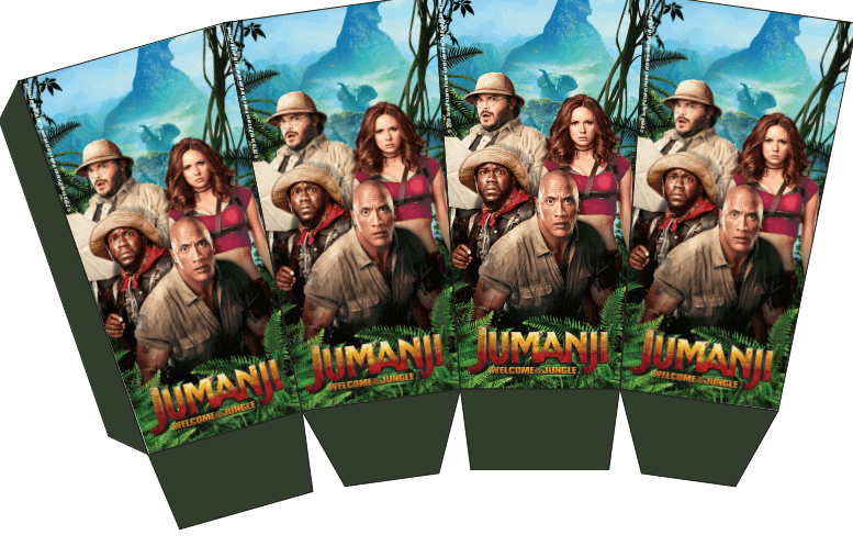 Printable Jumanji themed popcorn boxes.