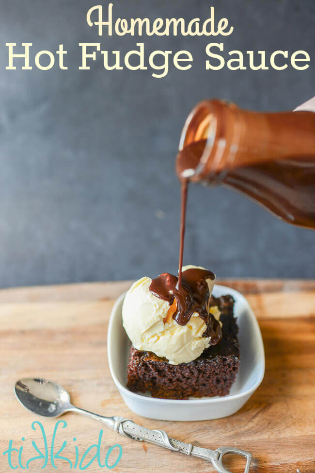 Homemade hot fudge sauce is outrageously delicious and full of real chocolate flavor.