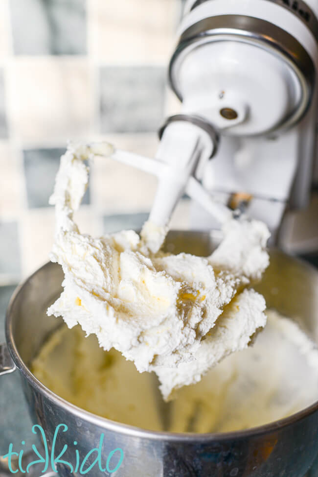 Sugar, butter, and shortening creamed together to make the best funfetti cake recipe.