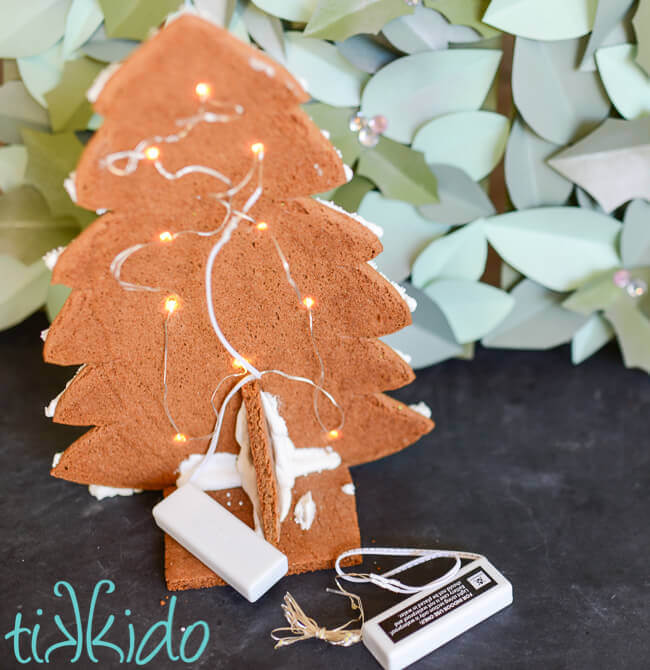 Back view of LED Light Up Gingerbread Christmas Tree