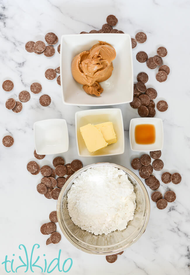 Ingredients for Buckeye Candy Recipe.