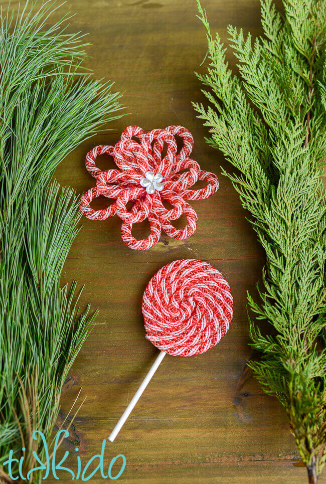 DIY Gift Toppers and Gift Tags that look like Peppermint Candies