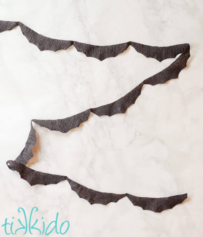 Crepe paper bat garland