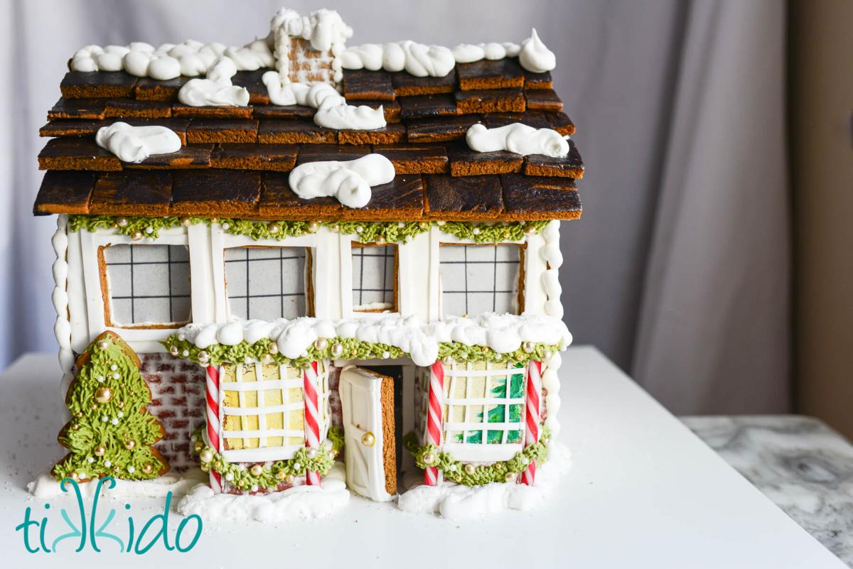 Gingerbread replica of The Beehive pub in St Albans, England.