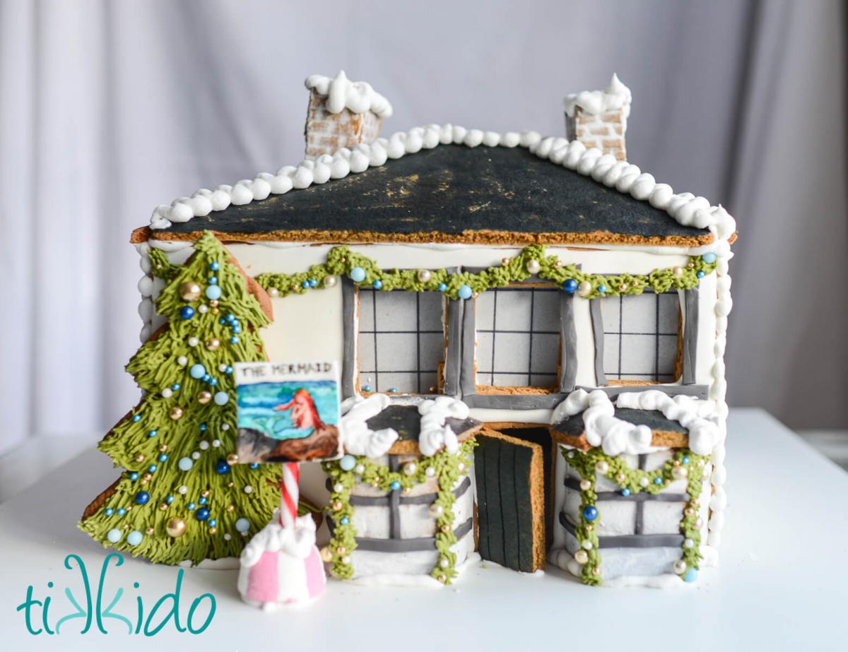 Gingerbread replica of The Mermaid Pub in St Albans.