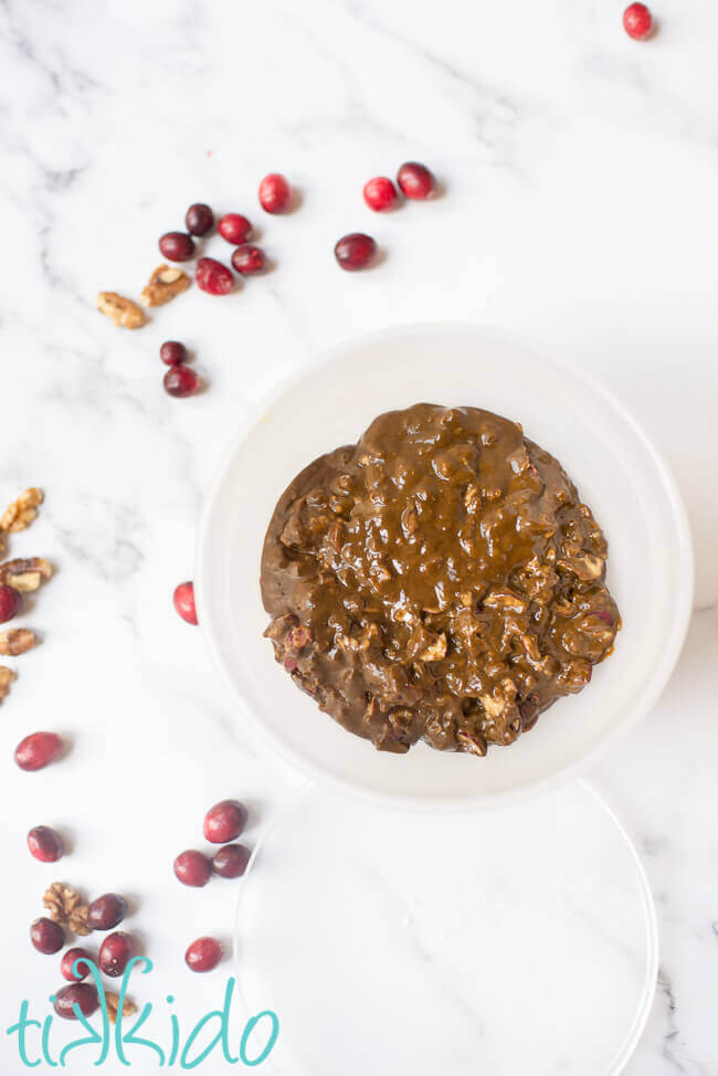 Steamed Pudding batter in a steamed pudding bowl for the Christmas Pudding Recipe