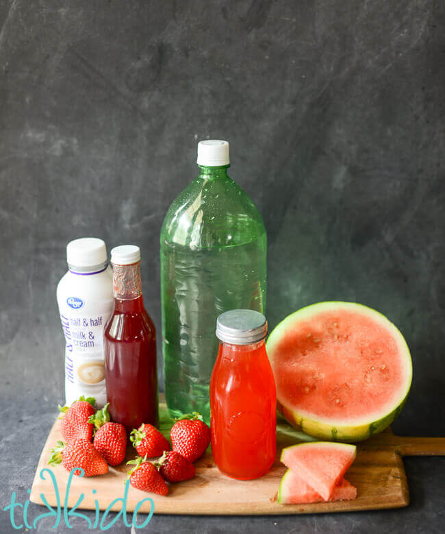 Ingredients for homemade Italian Cream Sodas