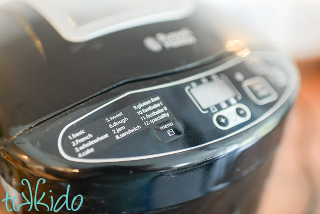 Jalapeño Cheddar Bagel dough being made in a breadmaker machine.