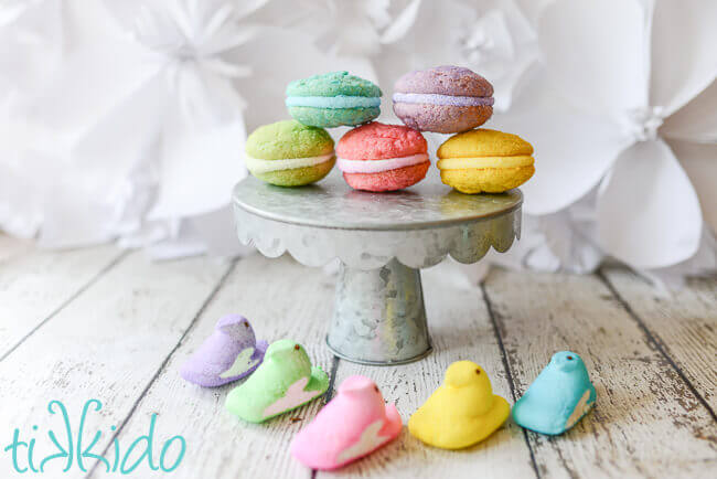Easter whoopie pies recipe made in the colors of peeps candies.