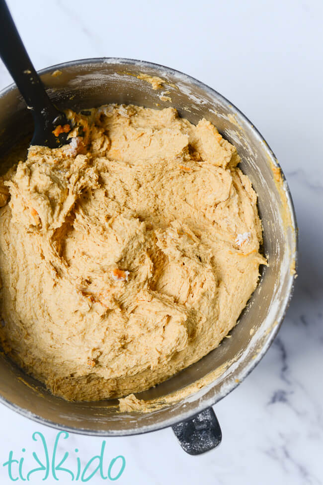 Pumpkin cookie dough for the soft pumpkin cookie recipe.