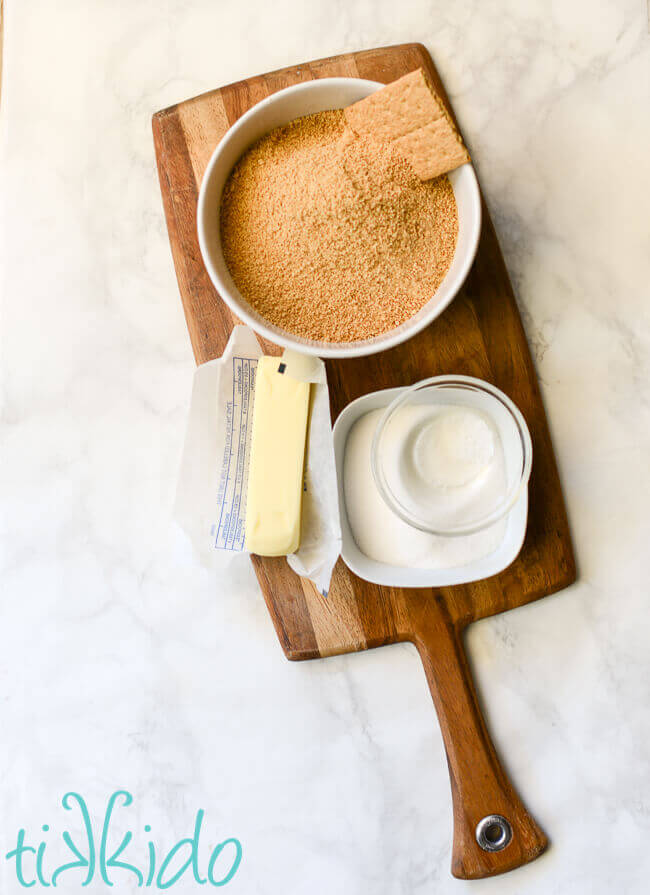 Ingredients for Graham Cracker Crust for a 9x13 pan.