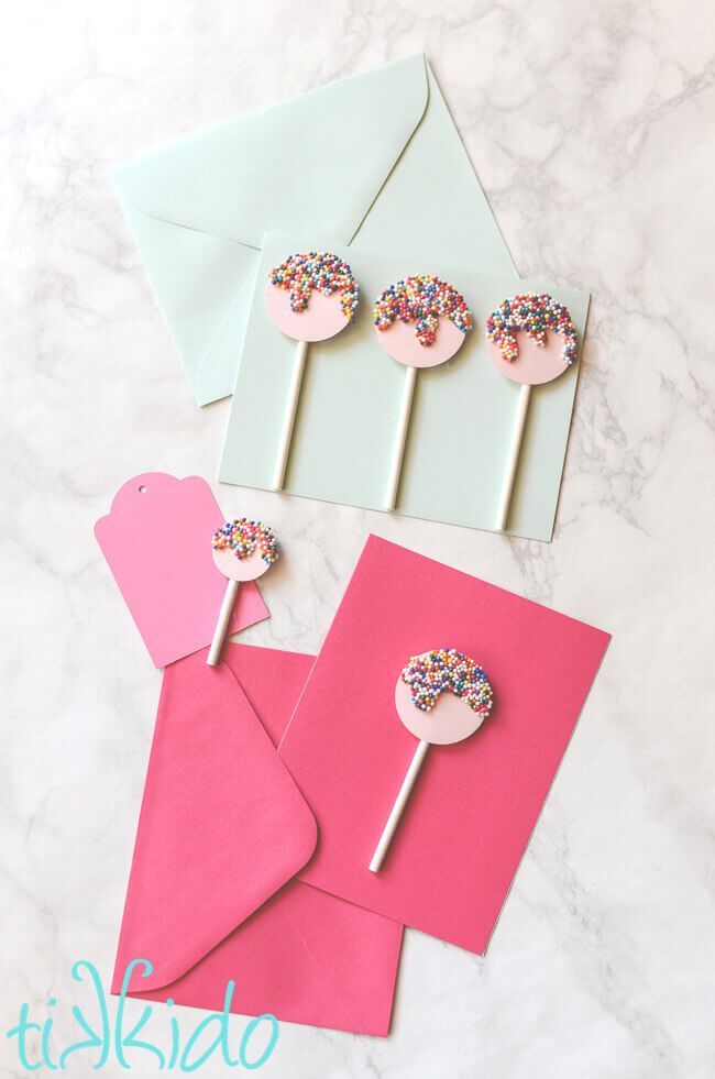 Sprinkle lollipop homemade birthday card