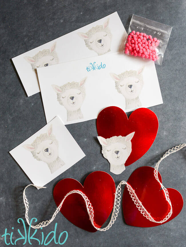 Llama Valentine Craft For Kids [Free Template]