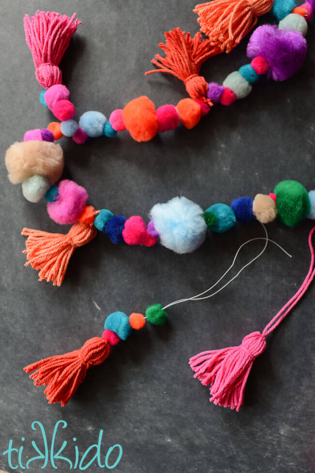 Colorful, Playful Pom Pom and Yarn Tassel Garland Tutorial ...