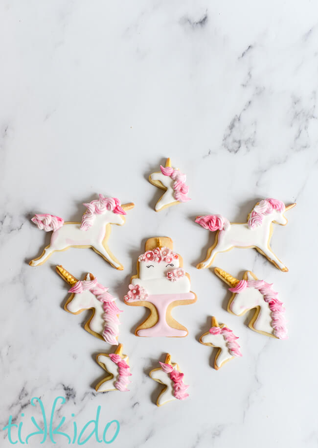 Unicorn Cake Sugar Cookies Tutorial | Tikkido.com