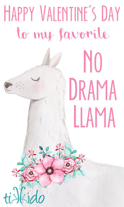 Free printable llama themed valentines for Valentine's Day.